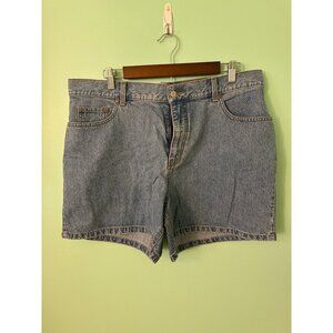 Faded Glory Womens Denim Shorts Light Stonewash Size 16 100% Cotton Casual Fit
